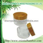 bamboo lid 50g glass bottle face cream jar containers