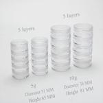 5 layers Plastic Jars for glister