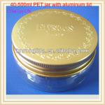 120ml PET plastic jar with anodized aluminum lid