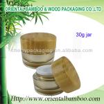 cosmetic packaging eco-friendly acrylic cream jar with bamboo cap