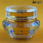 50ml shiny gold new diamond shape acrylic jar for skin care cream / cosmetic container