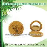 bamboo box cosmetics compact pressed powder case with mirror