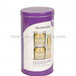 cylinder metal tin box. 3 in 1. personal care outer packing for sale