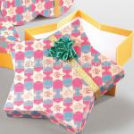 Star cosmetic paper box with flower ribbon