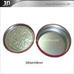 Small round metal blank tinplate box