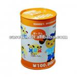 hot sale Fashion decorative round tin can saving coin bank