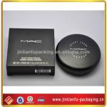 samll black glossy cosmetic paper box with white logo