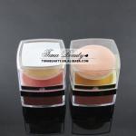 TM-P1020,Cosmetic mineral powder case with soft powder puff and mirror