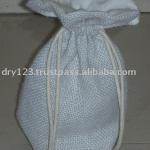 Jute drawstring cosmetic pouch