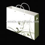 luxury high quality white gorgeous low price shopping paper bag with cotton handle