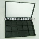 Rectangular plastic empty eyeshadow palette case with mirror