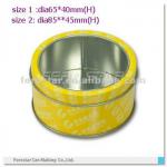 eye shadow round tin box with pvc window