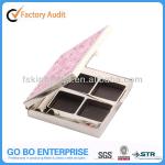 pink crystal zinc alloy eyeshadow case with soft magnetic sheet