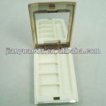 Rectangular empty plastic container with mirror for eyeshadow