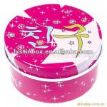 beatiful appearance decorative package size120*60mm round tin box