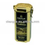 Octagon tea tin can good airproof with PVC window and hinge CD-009