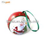 Christmas ball-shaped metal tin for gifts