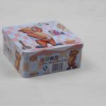 Square promotion with cute picture cookie tin box