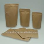 Stand up kraft paper bag with zipper