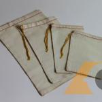 Unbleached OR Bleached Organic Cotton MUSLIN BAG - Drawstring Bag - ANY CUSTOM SIZE