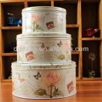 Round tin box for cookie and cake