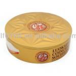 round metal candy tin box