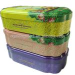 Large rectangular round corner cake tin box with lid