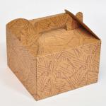 (Cake box) Brown Paper Quality &amp; Light corrugated Die-cut Box