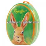 Wholesale oval shape metal cookie tin box for Easter Holiday