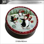 Round tin gift christmas box