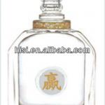 clear glass liquor bottles