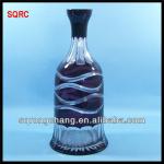 600ml hand blown kiriko purple colored wine glass decanter