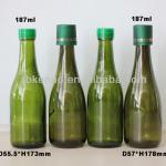 187ml dark green wine bottles with screw cap