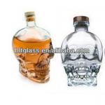 180ml 450ml770ml skull shaped vodka bottle whisky wine Glass bottle with cork