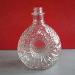 clear glass brandy XO bottle in elegant design