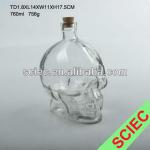 Glass Skull Bottle