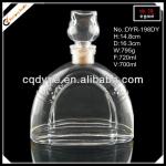 Brandy Crystal Clear Glass Bottles Fan-shaped 700ml Supplier