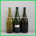 750ml chamgne bottle with green and dark green antique green