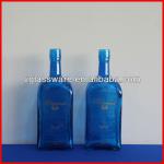 500ml cork top sprayed blue glass bottle