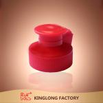 Beautiful red plastic push pull bottle flip top cap lid