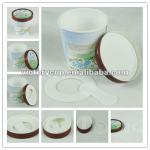 4oz ice cream cup with paper lid and plastic spoon