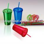 Hot in America!16oz double wall acrylic straw cup