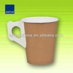 Brown Hot Drink paper cup with handle,paper tea cup with handle,handle cup