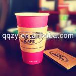 16oz cafe paper cup with sleeve