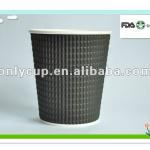 Charcoal and kraft triple wall corrugated paper cup