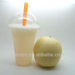 16oz PP disposable plastic cup with lid and straw