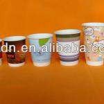 customize hot drink disposable double wall paper cup with lid and stirrer