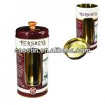 Chocolate Tin box with clear pvc Window /round tin can