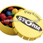 New design custom round metal tin cans for candy