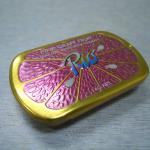 small slide lid mint tin box with plastic tray